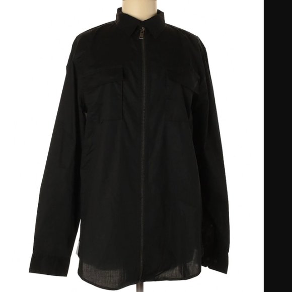 DKNY Donna Karan Oversized Utility Shirt Zipper Jacket Unisex Loose Fit Zip Up - Picture 7 of 7